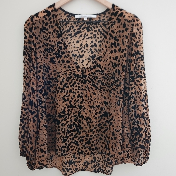 Lover + Friends | Leopard Daydream Burnout Blouse - Size M - Picture 3 of 10